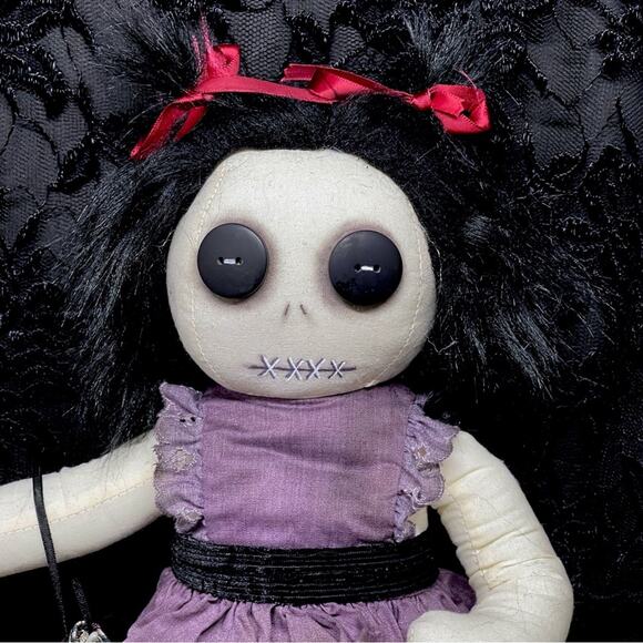 OOAK Creepy 17” Gothic Art Odd Weird Horror Art Artist Goth Rag Doll - Picture 1 of 8
